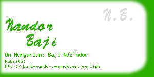 nandor baji business card